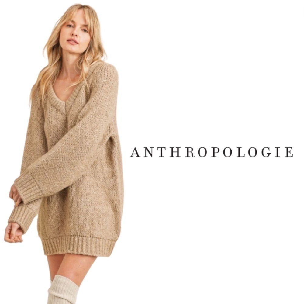 ANTHROPOLOGIE Sadie & Sage Just Vibes Chunky Pullover - Ivory - Size Large